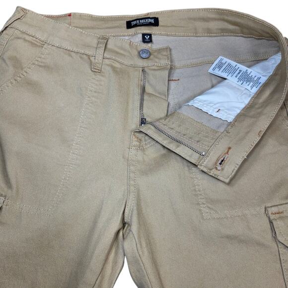 True Religion Khaki Cargo Pants‎ Men's Size 31x32 Brown Boot Cut NWOT New - Picture 11 of 15